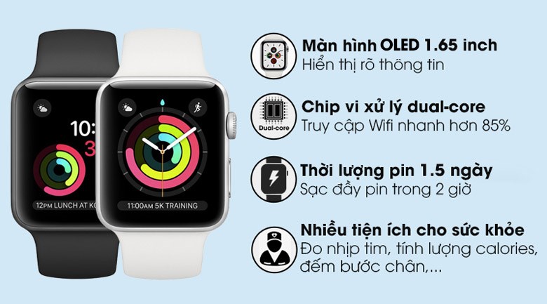 Apple Watch S3 GPS 42mm viền nhôm dây silicone