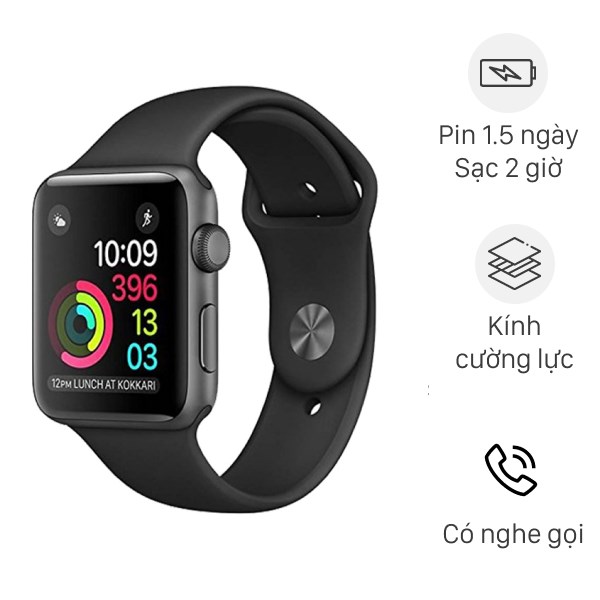 Apple Watch S3 GPS 42mm viền nhôm dây silicone