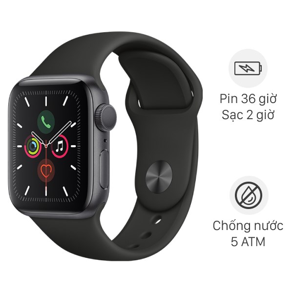 Đồng hồ thông minh Apple Watch S5 44mm viền nhôm dây silicone