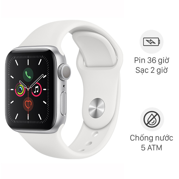 Đồng hồ thông minh Apple Watch S5 44mm viền nhôm dây silicone