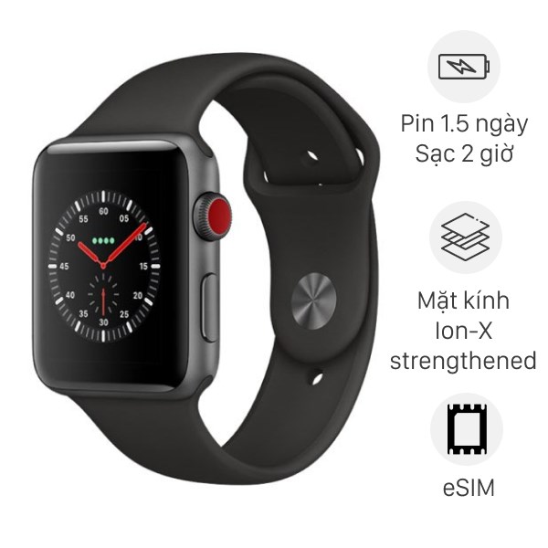 Đồng hồ thông minh Apple Watch S3 LTE 42mm Đen