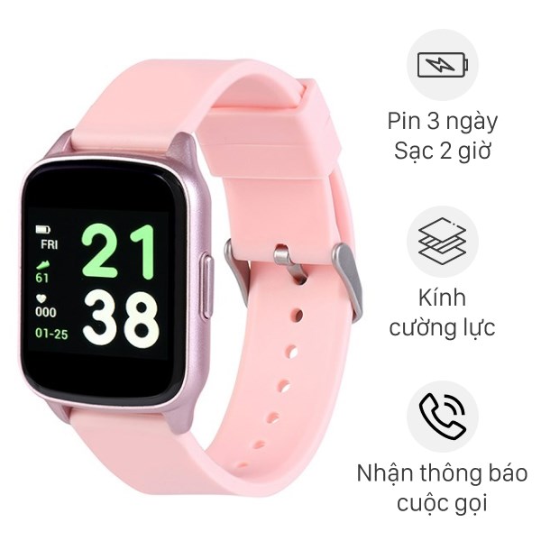 Đồng hồ thông minh BeU Fit KW17 hồng