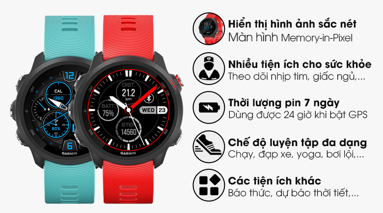 Đồng hồ thông minh Garmin Forerunner 245 Music 42.3mm