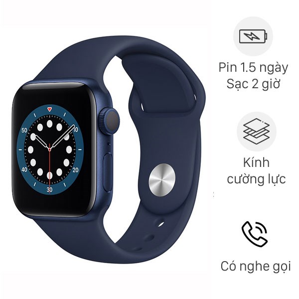 Đồng hồ thông minh Apple Watch S6 40mm viền nhôm dây silicone
