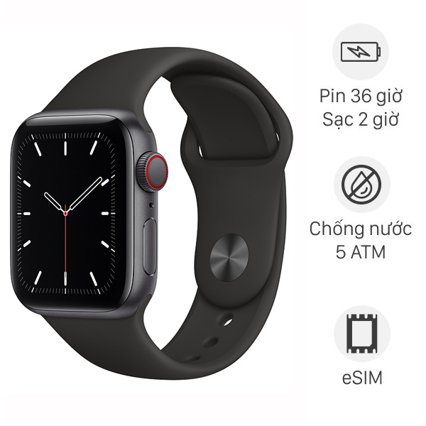 Đồng hồ thông minh Apple Watch SE LTE 40mm viền nhôm dây silicone