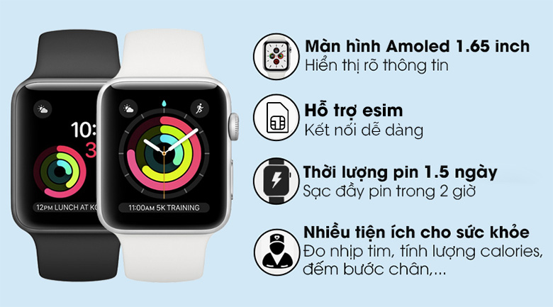 Đồng hồ thông minh Apple Watch S3 LTE 42mm Trắng