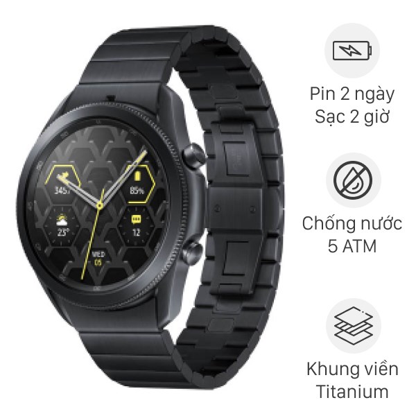 Đồng hồ thông minh Samsung Galaxy Watch3 Titanium 45mm Đen