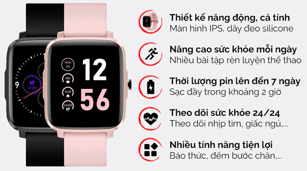 Đồng hồ thông minh BeU B2 Hồng