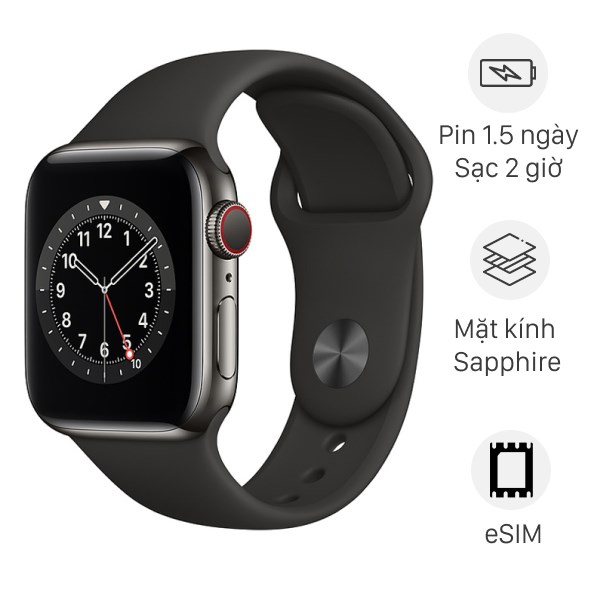 Apple Watch S6 LTE 40mm viền thép dây silicone