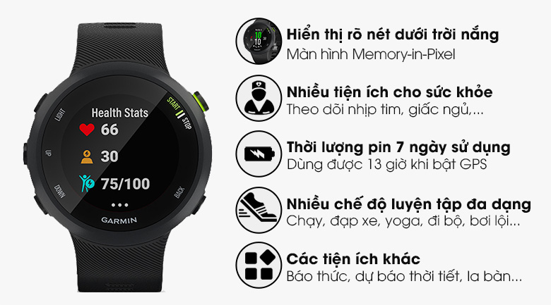 Đồng hồ thông minh Garmin Forerunner 45 42mm