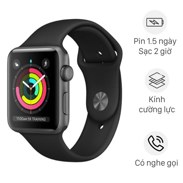 Apple Watch S3 GPS 38mm viền nhôm dây silicone