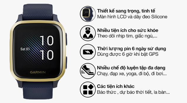 Đồng hồ thông minh Garmin Venu SQ Music 40.6mm