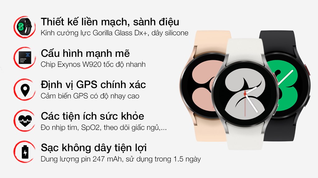 Thiết kế thời thượng với mặt tròn 40mm Thiết kế thời thượng với mặt tròn 40mm