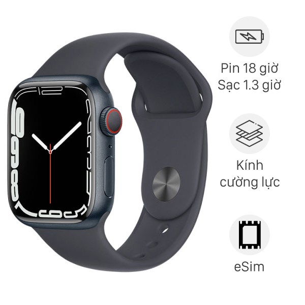 Apple Watch Series 7 LTE 41mm viền nhôm dây silicone