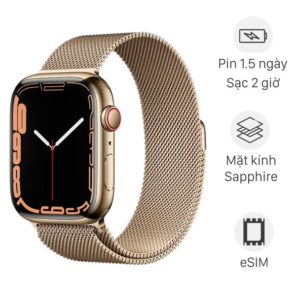 Đồng hồ thông minh Apple Watch Series 7 LTE 45mm dây thép