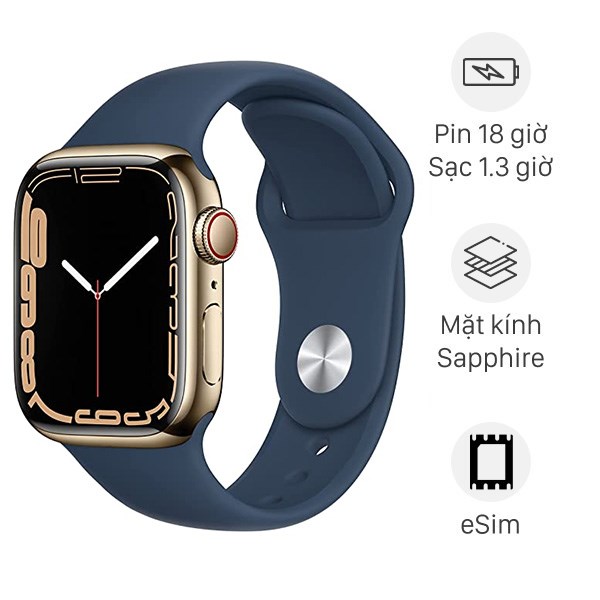 Đồng hồ thông minh Apple Watch Series 7 LTE 41mm viền thép