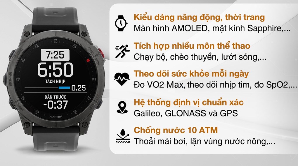 Đồng hồ thông minh Garmin Epix Gen 2 Titanium 47mm