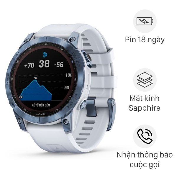 Đồng hồ thông minh Garmin Fenix 7 Sapphire 47mm Đen