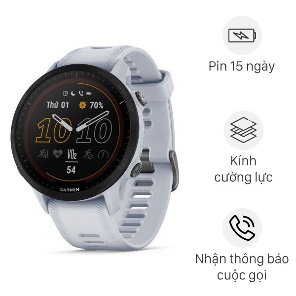 Đồng hồ thông minh Garmin Forerunner 955 Solar 46.5mm Đen