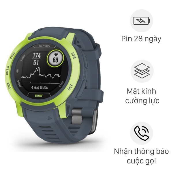 Đồng hồ thông minh Garmin Instinct 2 Surf Edition 45mm Xám