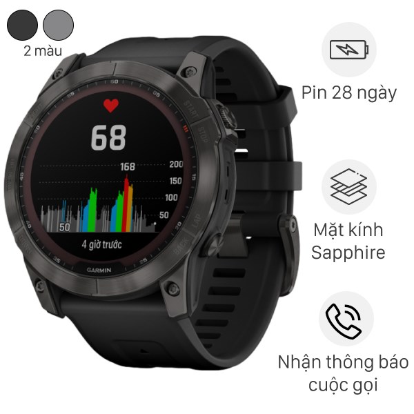 Đồng hồ thông minh Garmin Fenix 7X Solar Titanium 51mm