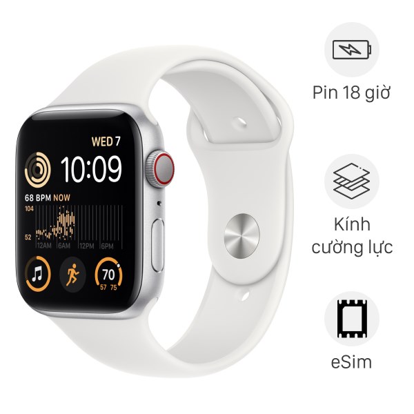 Apple Watch SE 2022 LTE 44mm viền nhôm dây silicone