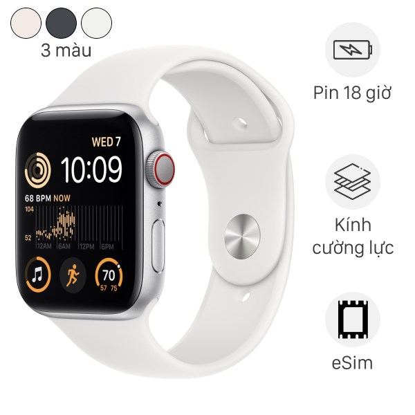 Đồng hồ thông minh Apple Watch SE 2022 GPS   Cellular 44mm viền nhôm dây thể thao