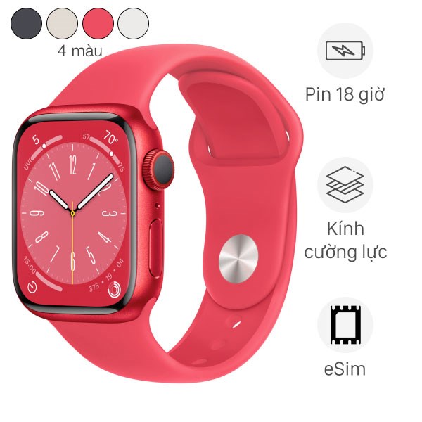 Apple Watch S8 LTE 41mm viền nhôm dây silicone