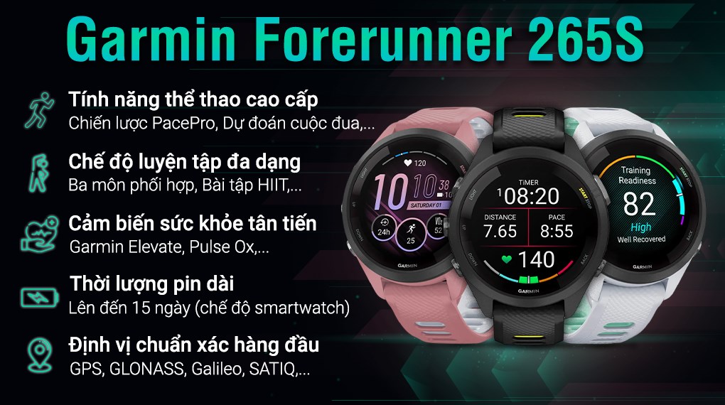 Đồng hồ thông minh Garmin Forerunner 265S 41.7mm