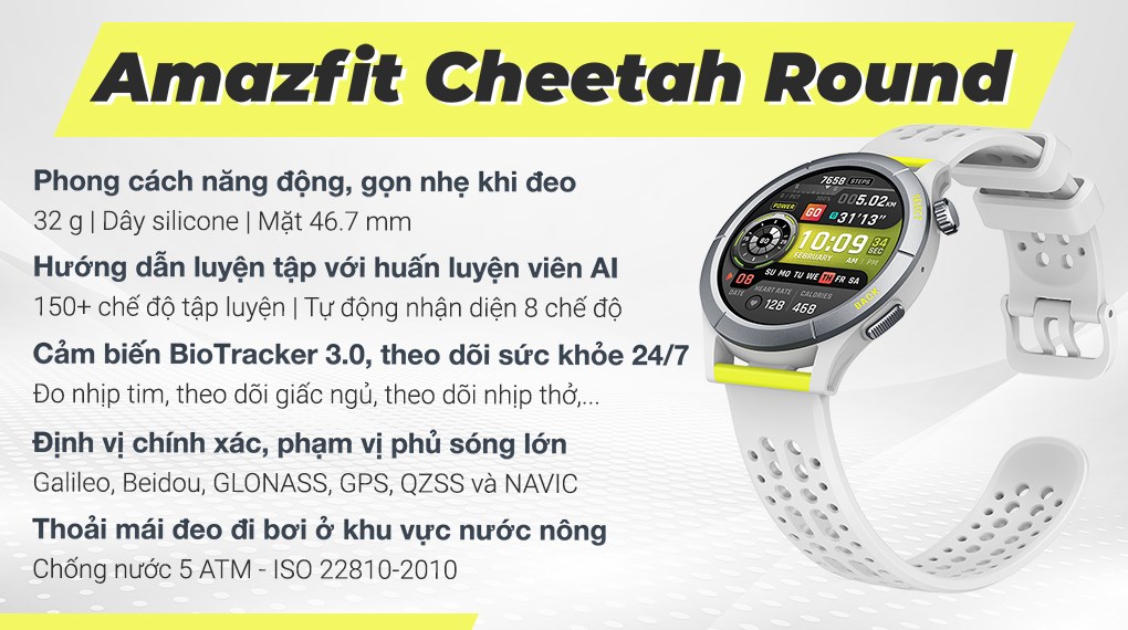 Đồng hồ thông minh Amazfit Cheetah Round 46.7mm