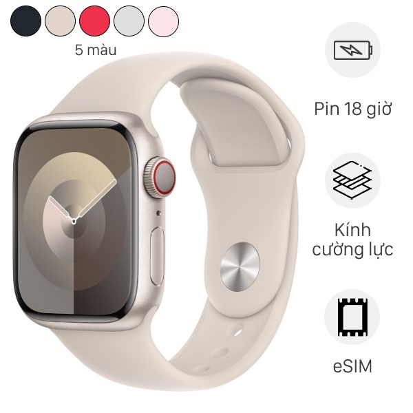 Đồng hồ thông minh Apple Watch Series 9 GPS   Cellular 45mm viền nhôm dây thể thao