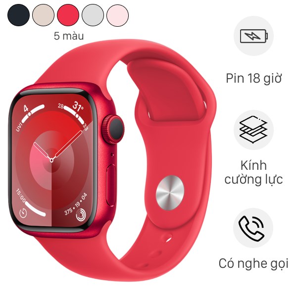 Đồng hồ thông minh Apple Watch Series 9 GPS 45mm viền nhôm dây thể thao