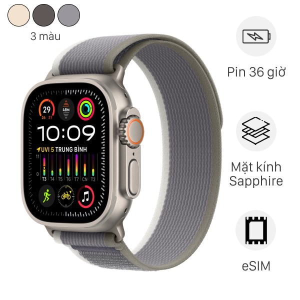 Apple Watch Ultra 2 LTE 49mm viền Titanium dây Trail size M/L