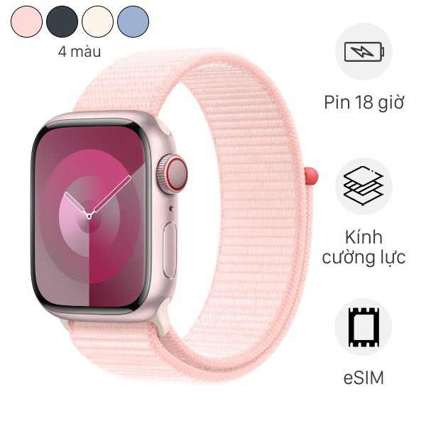 Đồng hồ thông minh Apple Watch Series 9 GPS   Cellular 45mm viền nhôm dây vải