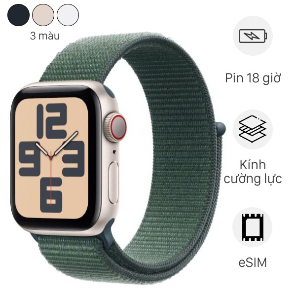 Apple Watch SE 2 GPS + Cellular 40mm viền nhôm dây vải