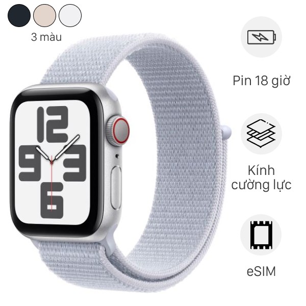 Đồng hồ thông minh Apple Watch SE 2 GPS   Cellular 44mm viền nhôm dây vải