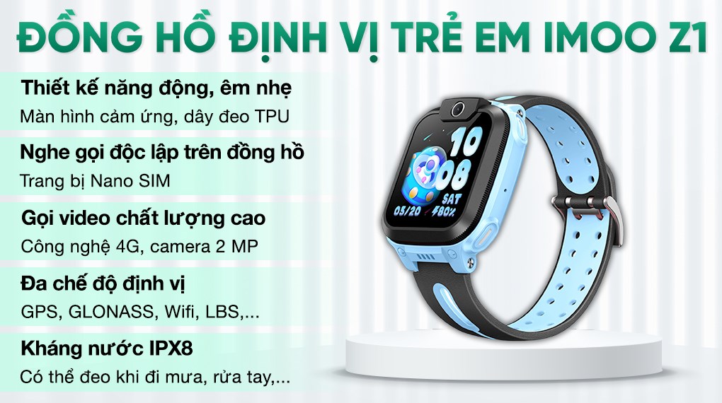 Đồng Hồ Định Vị Trẻ Em imoo Z1 Xanh dương