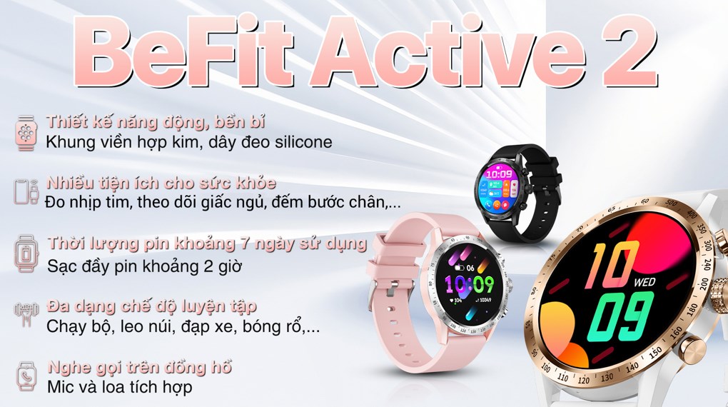 Đồng hồ thông minh BeFit Active 2 42mm