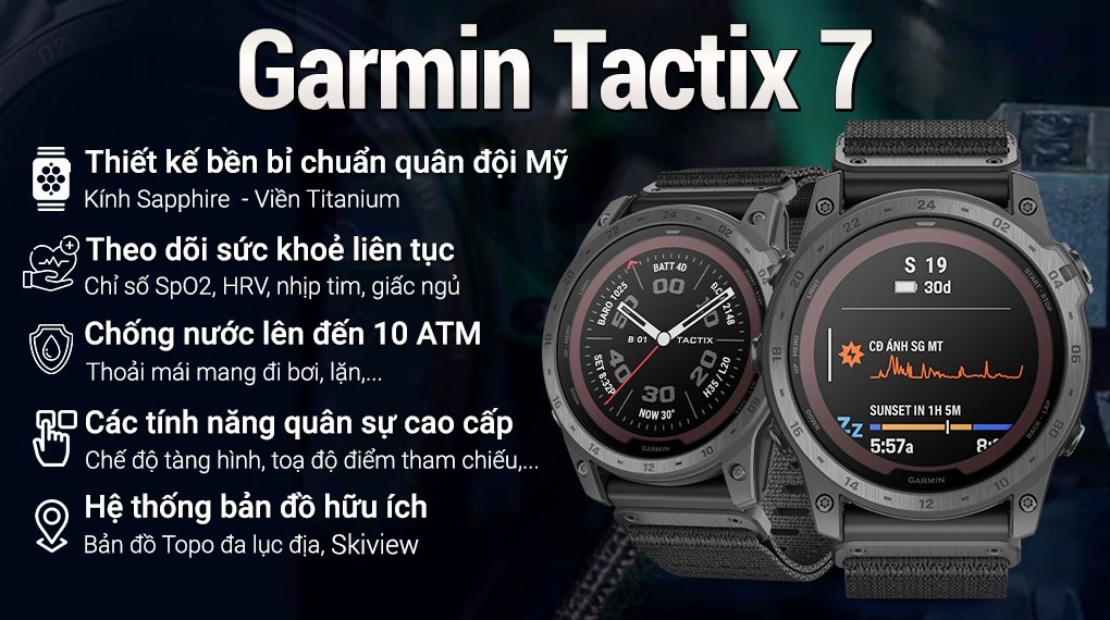 Đồng hồ thông minh Garmin Tactix 7 51mm