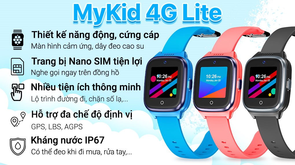 Đồng hồ định vị trẻ em MyKid 4G Lite