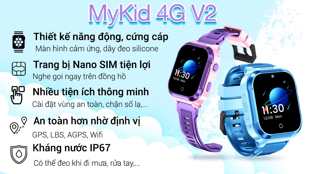 Đồng hồ định vị trẻ em MyKid 4G V2