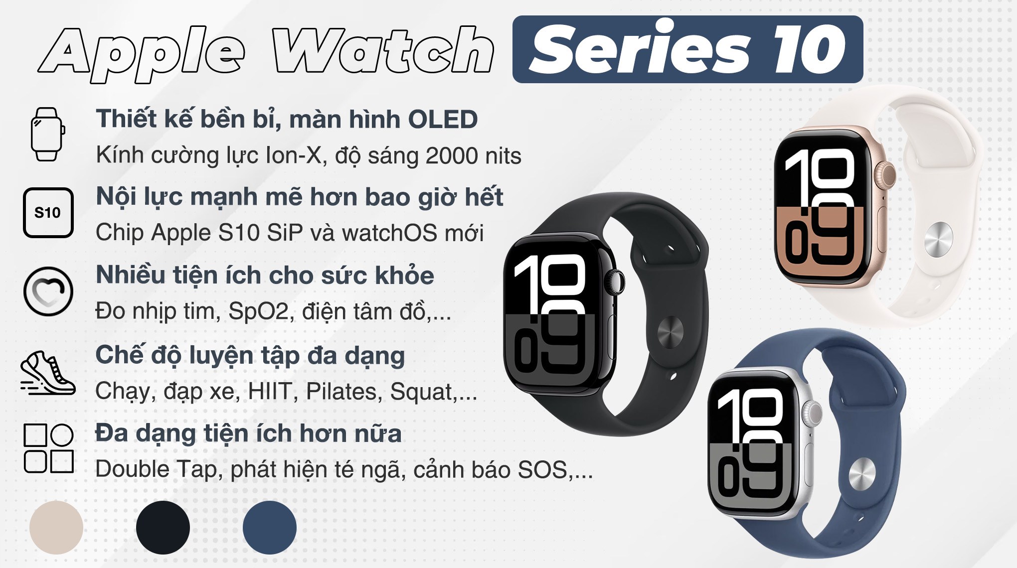 Apple Watch Series 10 GPS + Cellular 46mm viền nhôm dây thể thao