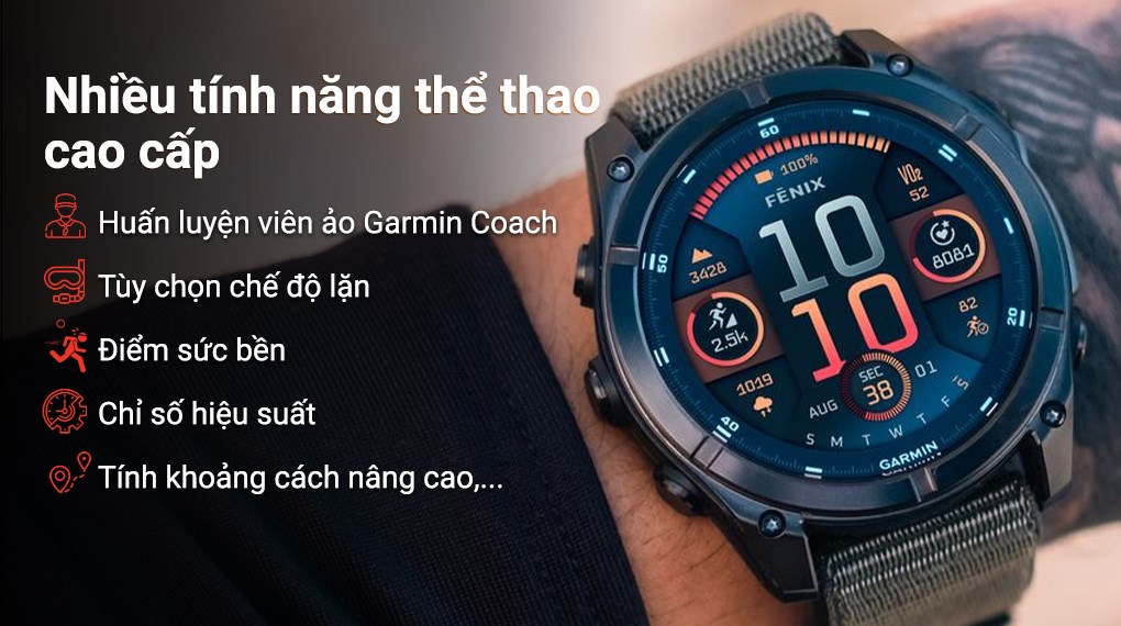 Garmin Fenix 8 47mm viền thép dây silicone Garmin Fenix 8 47mm viền thép dây silicone