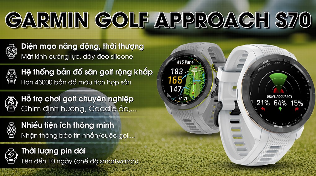 Đồng hồ thông minh Garmin Golf Approach S70 42mm