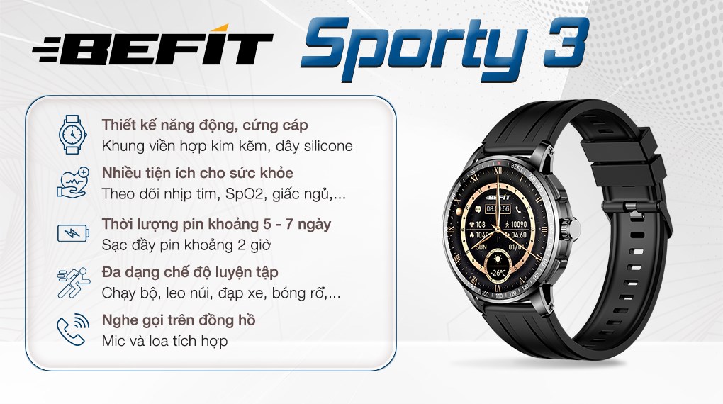 Đồng hồ thông minh BeFit Sporty 3 46.4mm