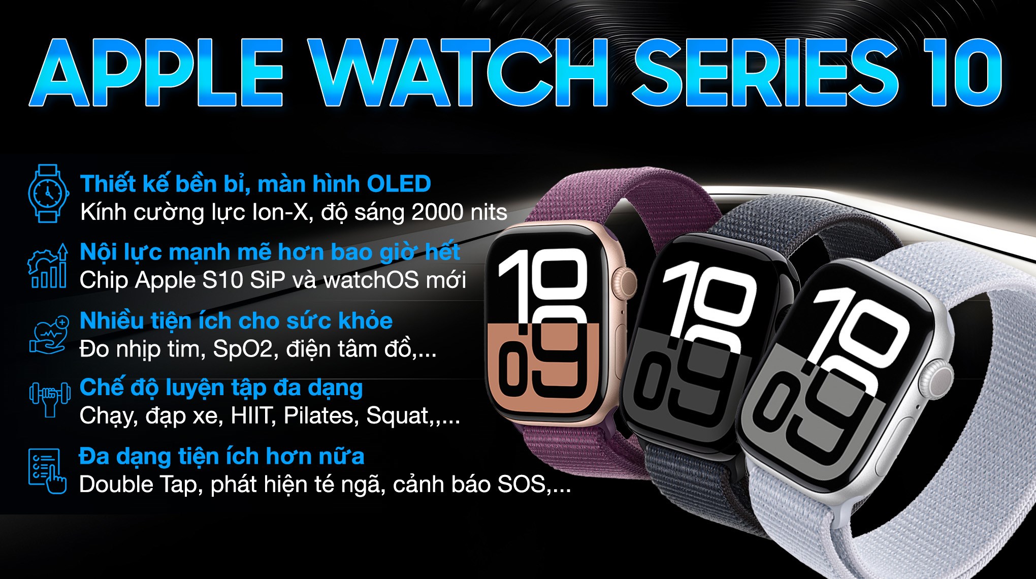 Apple Watch Series 10 46mm viền nhôm dây vải