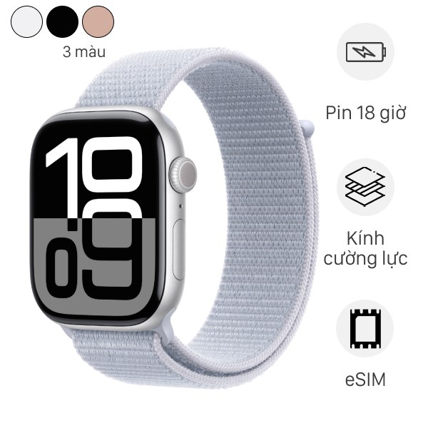 Đồng hồ thông minh Apple Watch Series 10 GPS   Cellular 46mm viền nhôm dây vải