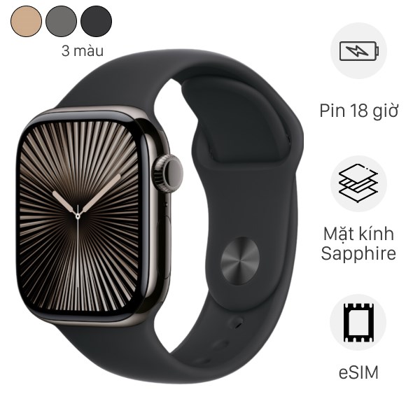 Apple Watch Series 10 GPS   Cellular 42mm viền Titanium dây thể thao