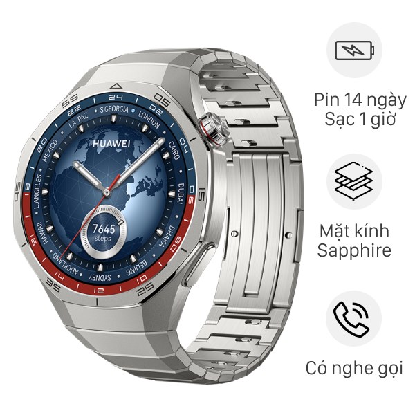 Đồng hồ thông minh Huawei Watch GT 5 Pro 46mm viền Titanium dây Titanium