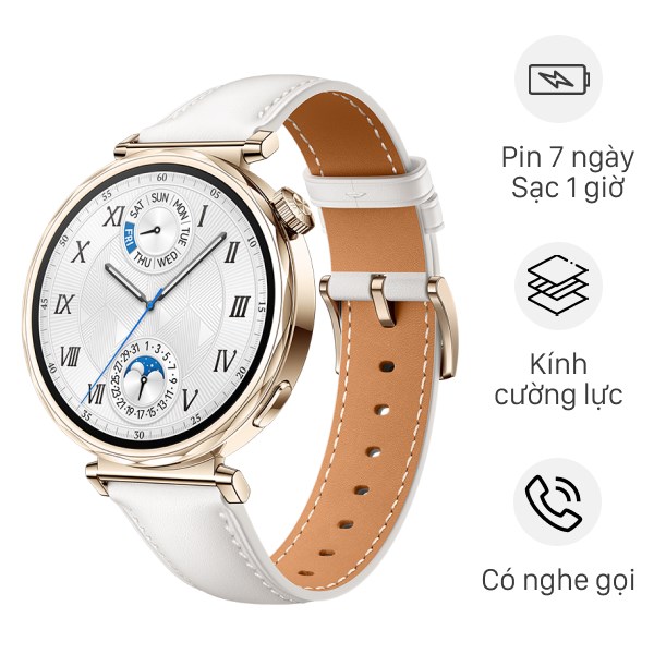 Đồng hồ thông minh Huawei Watch GT 5 41mm viền thép dây da